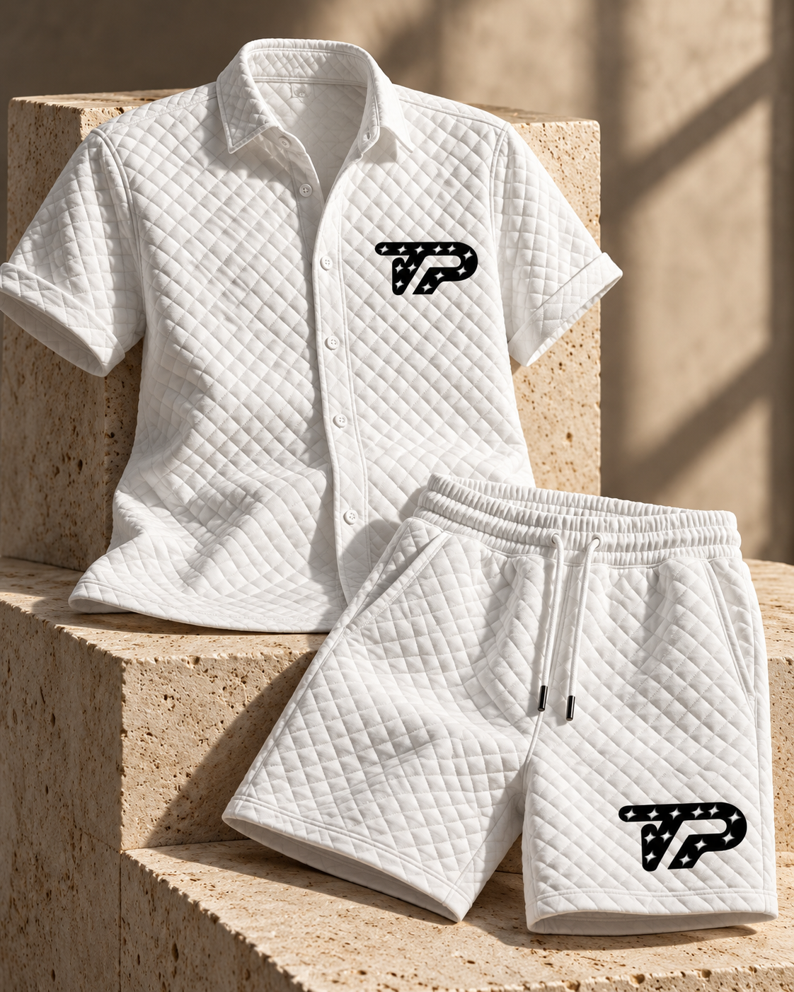 Take Profit white quilted set craftsmanship