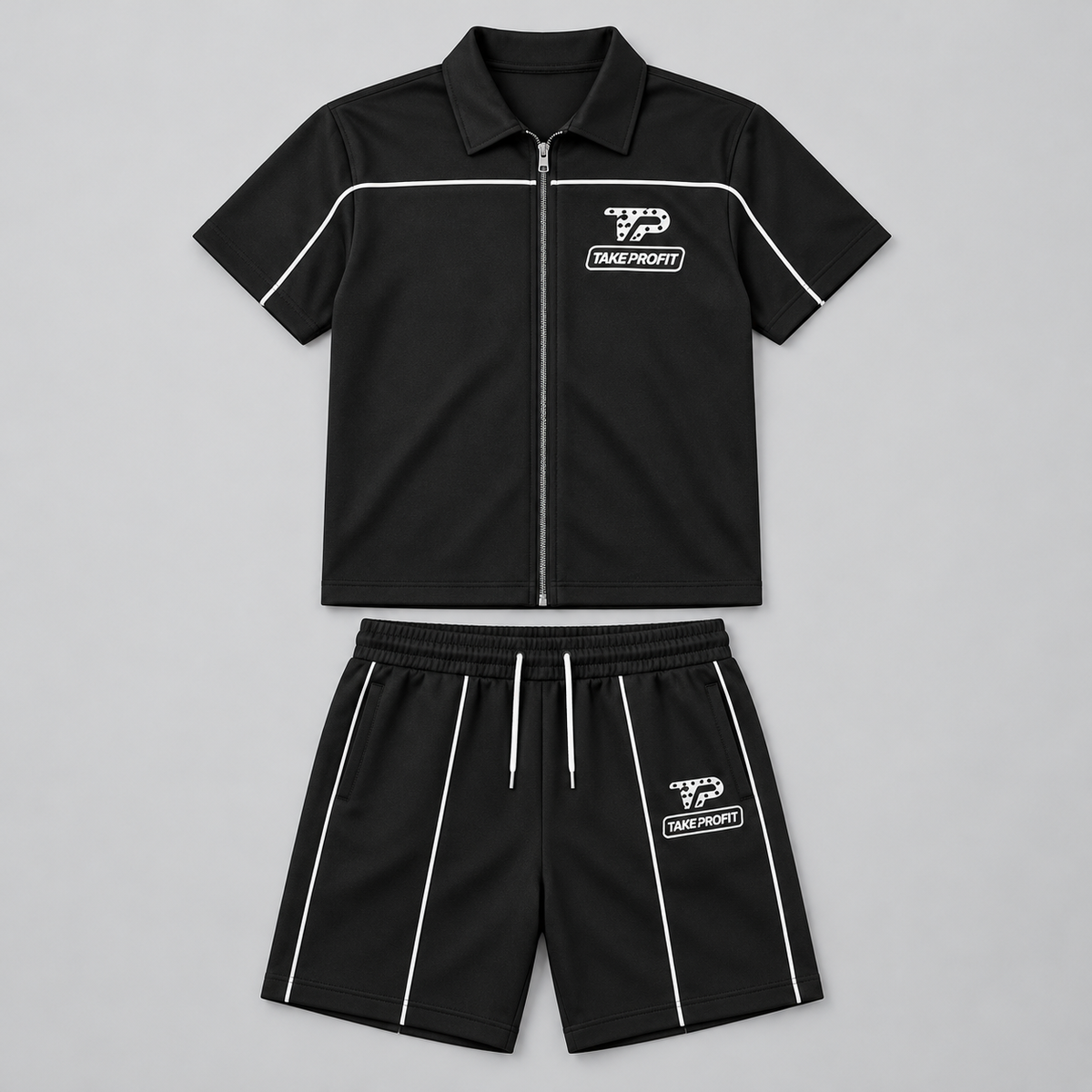 TP Contrast Polo Set — model-free flat-lay