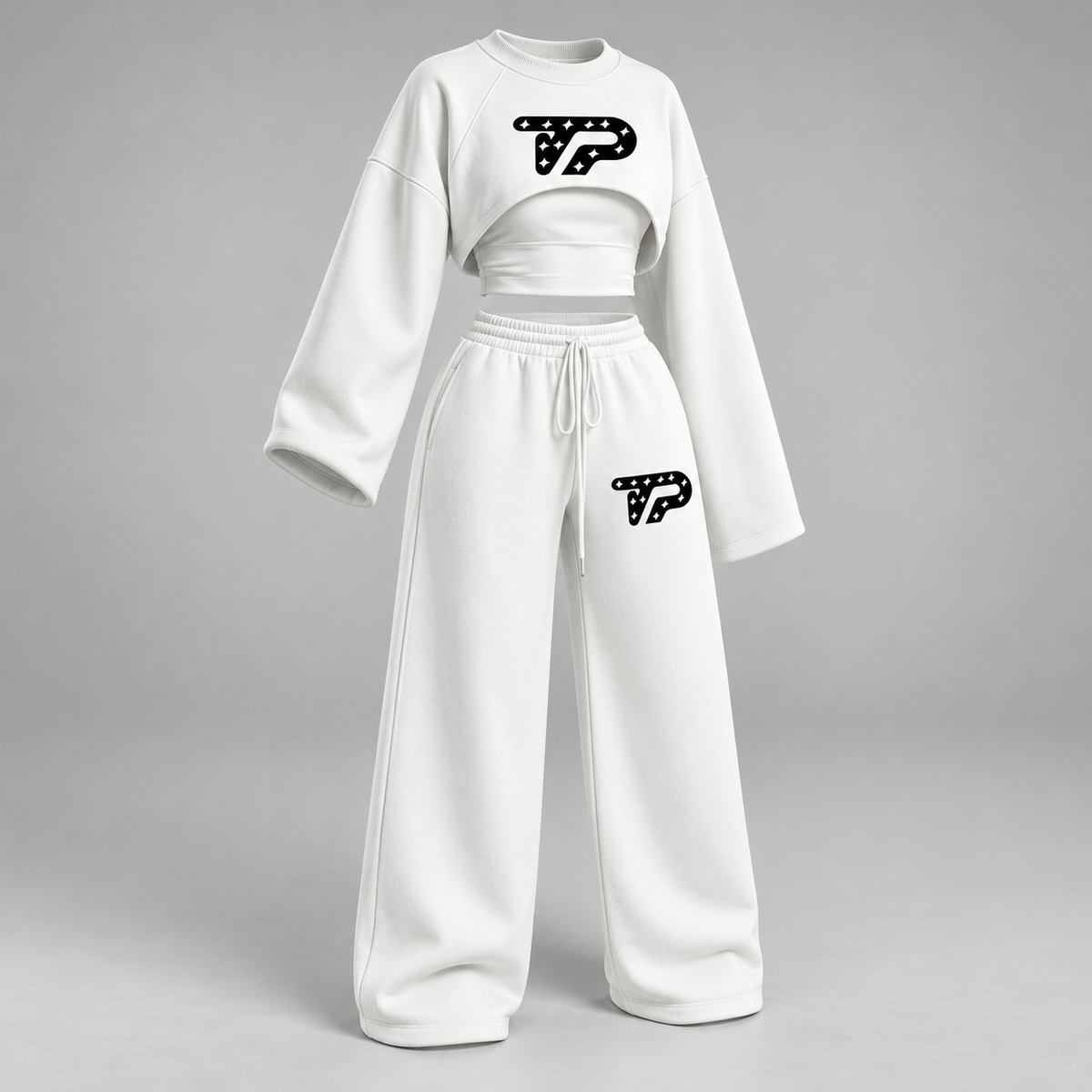 TP White Mesh Polo Set — model-free product view